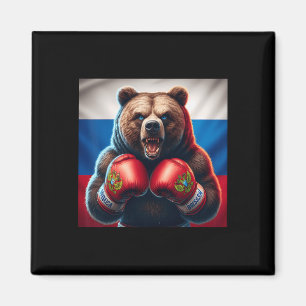 Imán Orgulloso Boxeador Oso Ruso Rusia Boxeo Kickboxer