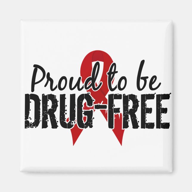 Imán Orgulloso De Estar Libre De Drogas (Frente)