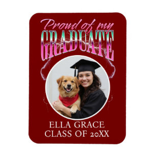 Imán Orgulloso de mi graduado Foto personalizada Chrome