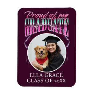 Imán Orgulloso de mi graduado Foto personalizada Chrome