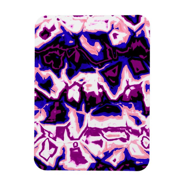 Imán Orgulloso de rayas marmóreas retro boho funky Gend (Vertical)