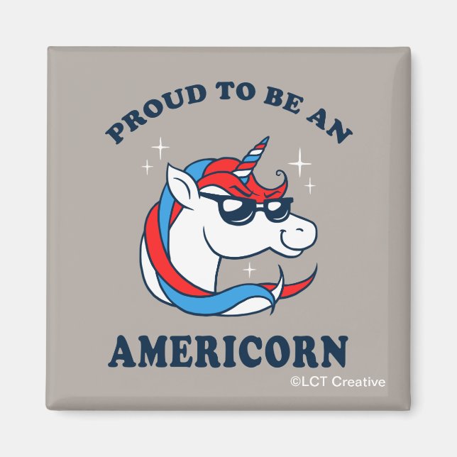 Imán Orgulloso De Ser Un Americornio (Frente)