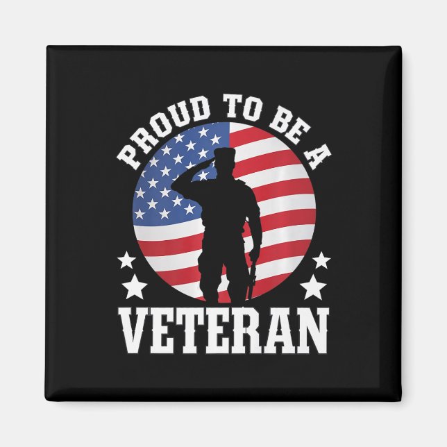 Imán Orgulloso De Ser Un Veterano Servicio Militar Esta (Frente)