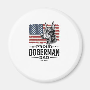 Imán Orgulloso Doberman Papá Diseño Vector Vintage Band