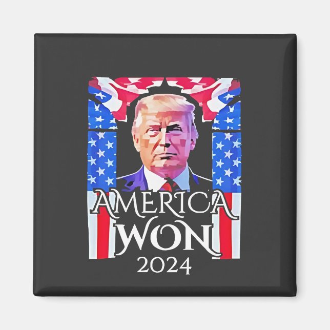 Imán Orgulloso Maga Estadounidense Trump ganó el Día de (Frente)