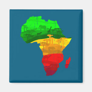 Imán Orgulloso mapa de áfrica verde amarillo rojo orgul