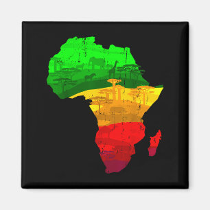 Imán Orgulloso mapa de áfrica verde amarillo rojo orgul