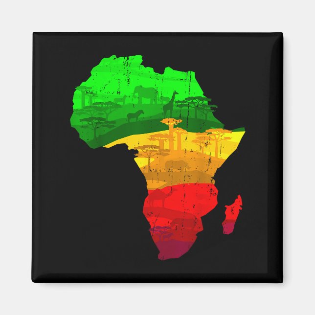 Imán Orgulloso mapa de áfrica verde amarillo rojo orgul (Frente)