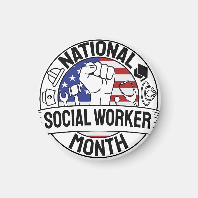 Imán Orgulloso motivo a trabajador social nacional mes  (Frente)
