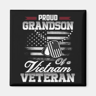 Imán Orgulloso Nieto De Un Veterano Camisa Militar De V