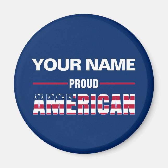 Imán Orgulloso Norteamericano Personalizado (Frente)