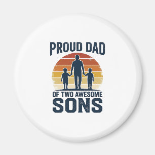 Imán Orgulloso Papá de Dos Hijos Increíbles Diseño de C