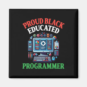 Imán Orgulloso Programador Negro Educado Mes de la Hist