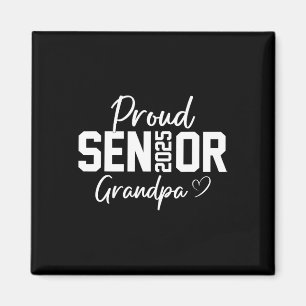 Imán Orgulloso Senior 2025 Grandpa Graduate Cute Heart 