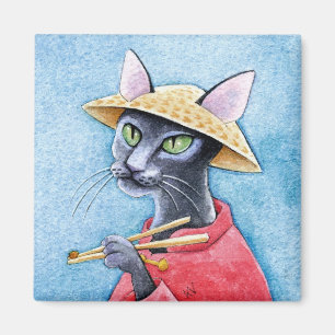 Imán oriental negro del gato de Shorthair