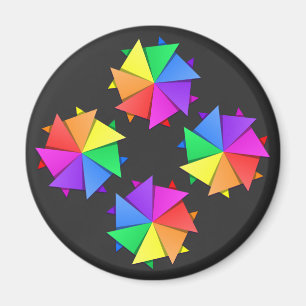 Imán origami arcoiris
