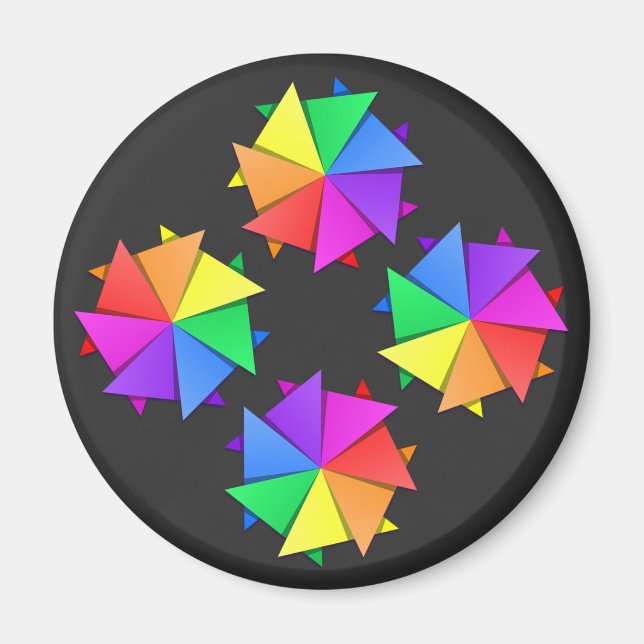 Imán origami arcoiris (Frente)