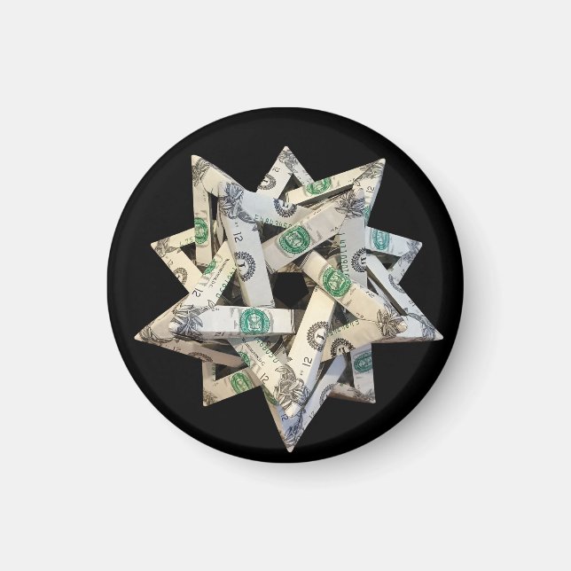 Imán Origami de dinero Cinco Tetraedros Intersectantes (Frente)