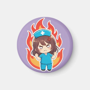 Imán Original Chibi Enfermera 3.0 - Enojada