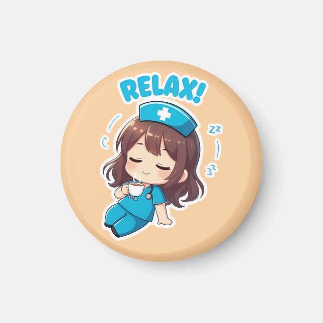 Imán Original Chibi Nurse 3.0 - Relájate (Frente)