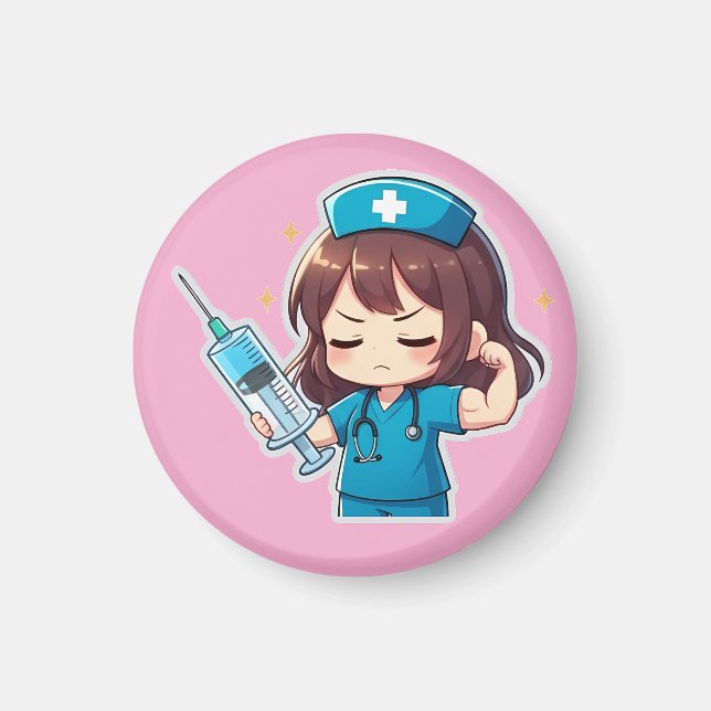 Imán Original Chibi Nurse - Poder Médico (Frente)