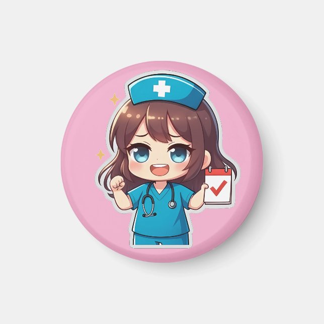 Imán Original Chibi Nurse - Vida de Enfermería (Frente)