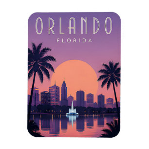 Imán Orlando Florida Palma Puesta de sol Silueta Vacaci