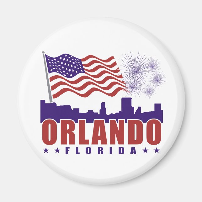 Imán Orlando Florida Patriotic Magnet (Frente)