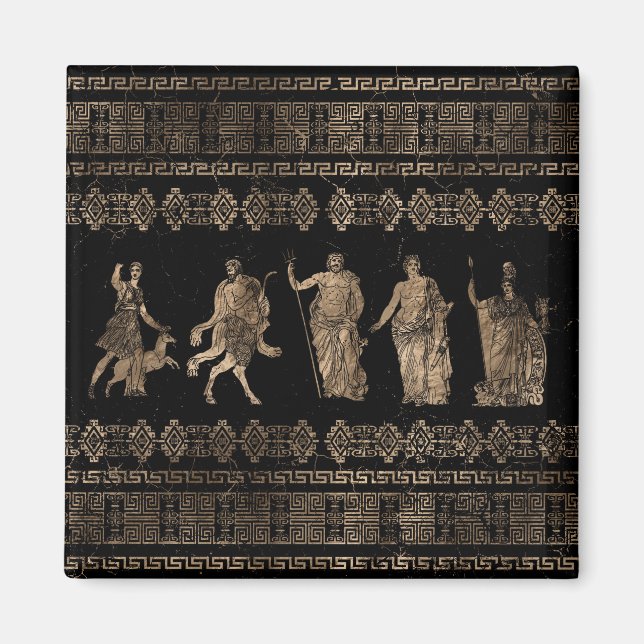 Imán Ornamento clave de Deities y Meander de Grecia (Frente)