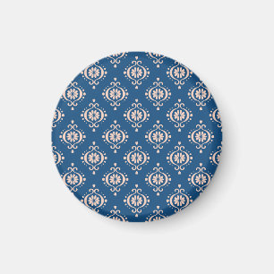 Imán Ornamento de Damasco de Folclore Geométrico Ikat