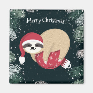 Imán Ornamento de Feliz Navidad Sloth
