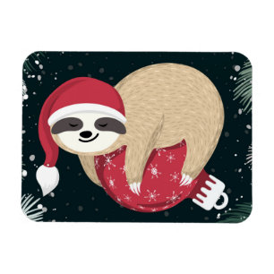 Imán Ornamento de la pereza de las Felices Navidad
