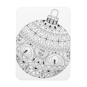 Imán Ornamento de Navidad en blanco y negro