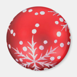 Imán Ornamento de Navidad Rojo