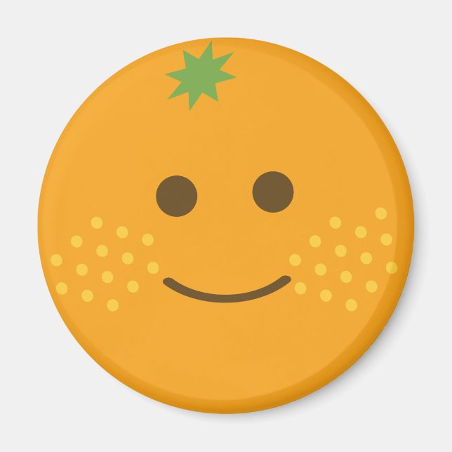 Imán Ornamento de vidrio de Naranja Cute (Frente)