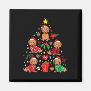 Imán Ornamento del árbol de navidad de Dachshund Divert
