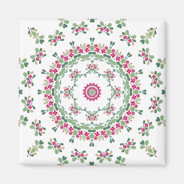 Imán Ornamento floral (Frente)