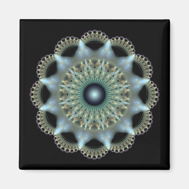 Imán Ornamento fractal de estrella brillante (Frente)