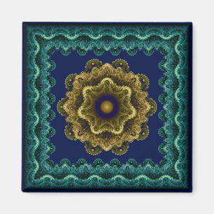 Imán Ornamento fractal multicolor