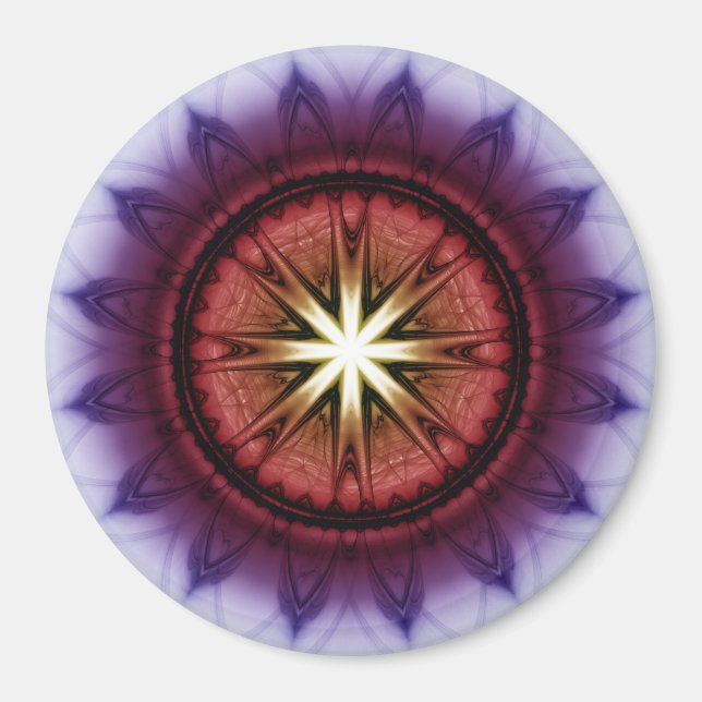 Imán Ornamento fractal simbólico místico (Frente)