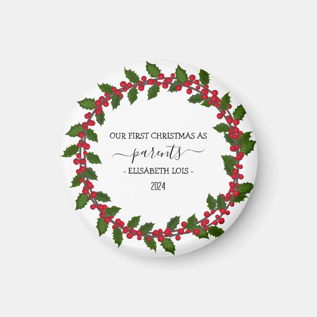 Imán Ornamento navideño personalizado para regalo de ab (Frente)
