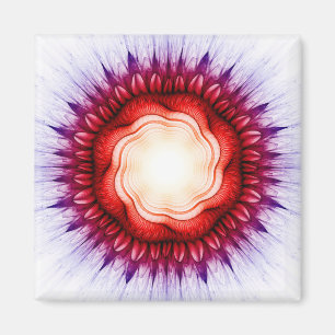 Imán Ornamento rojo floral giratorio