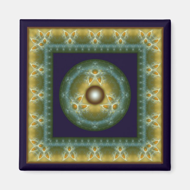 Imán Ornamento simbólico místico colorido (Frente)