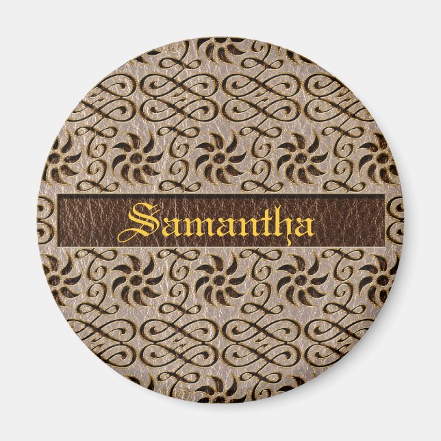 Imán Ornamento suave con aspecto de cuero (Frente)