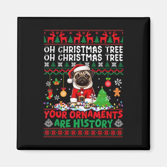 Imán Ornamentos de árbol de navidad son historia suéter (Frente)