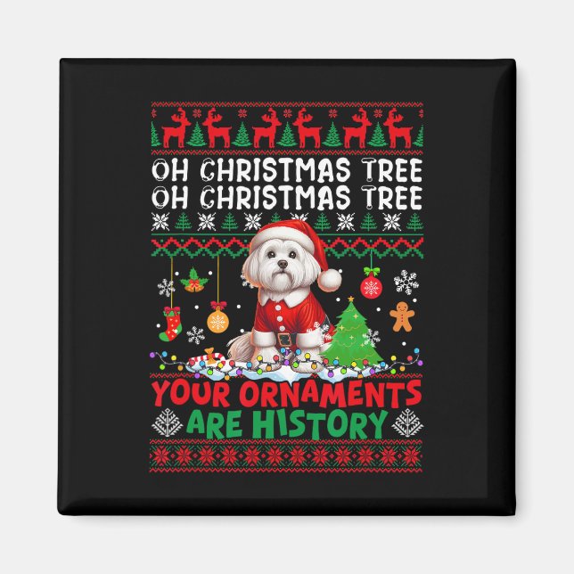 Imán Ornamentos de árbol de navidad son historia suéter (Frente)