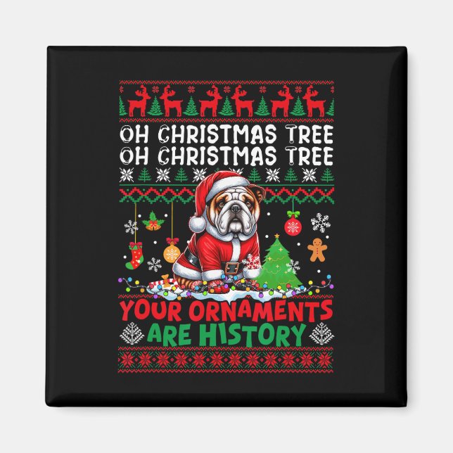 Imán Ornamentos de árbol de navidad son historia suéter (Frente)