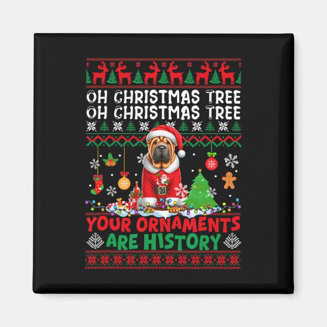 Imán Ornamentos de árbol de navidad son historia suéter (Frente)