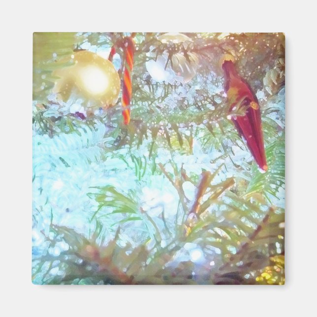 Imán Ornamentos de vacaciones en la luz (Frente)