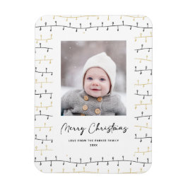 Imán Ornamentos navideños negros de oro divertido blanc